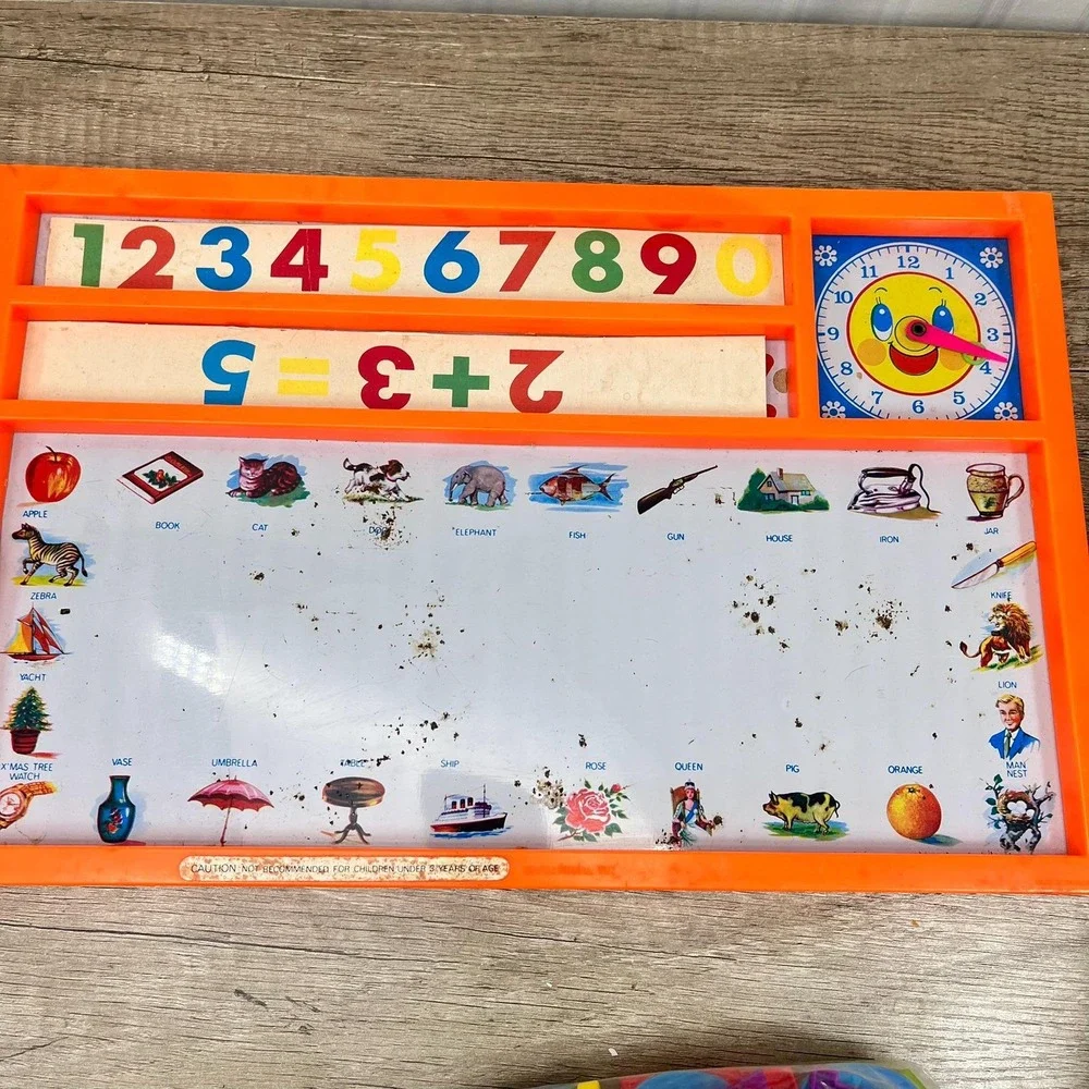 Vintage Educational Magnet Board: Nursery Decor with Letters & Numbers